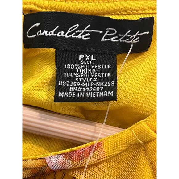 NWT Candalite Petite PXL Floral Yellow Halter Maxi Polyester Spring Summer Dress - Picture 16 of 16